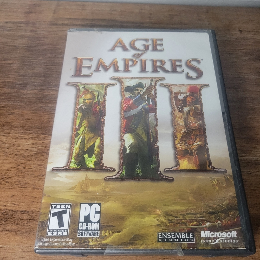 Age Of Empires III Microsoft PC Game 2005 Complete 3 Discs, Manual, quick ref.